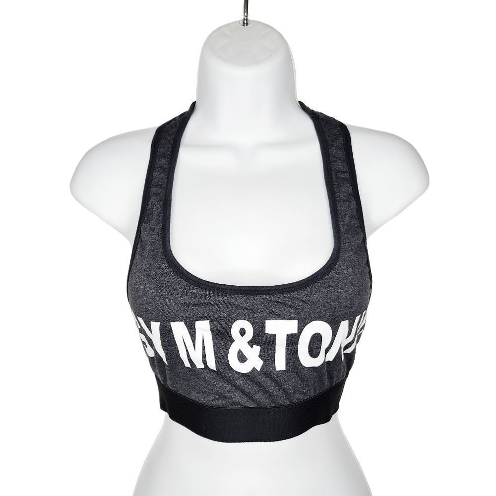 Joe Boxer | Heather Grey Gym & Tonic Strappy T-Back Sports Bra | XL